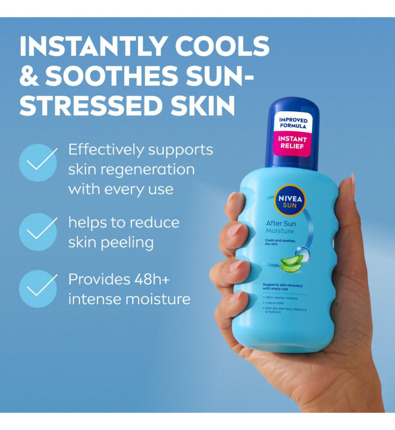NIVEA after sun spray with aloe vera 200ml - British product