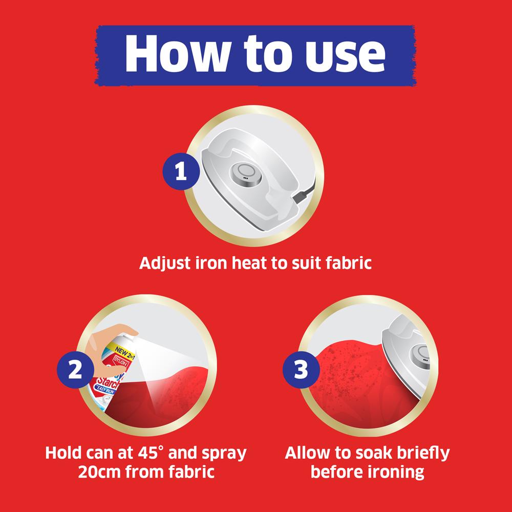 Dylon spray starch easy iron fresh cotton 300ml, UK version