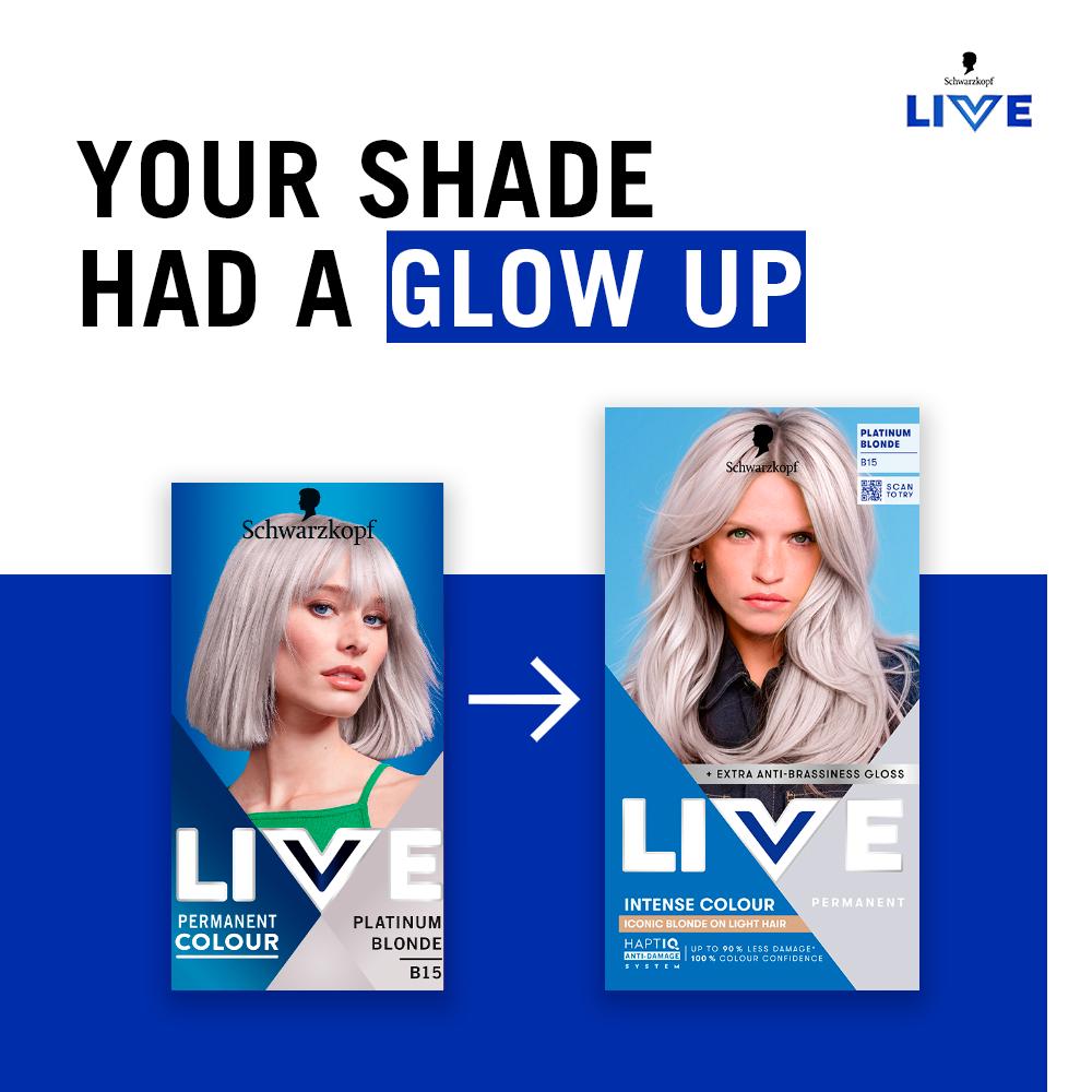 Schwarzkopf B15 Platinum Blonde permanent hair dye, UK version