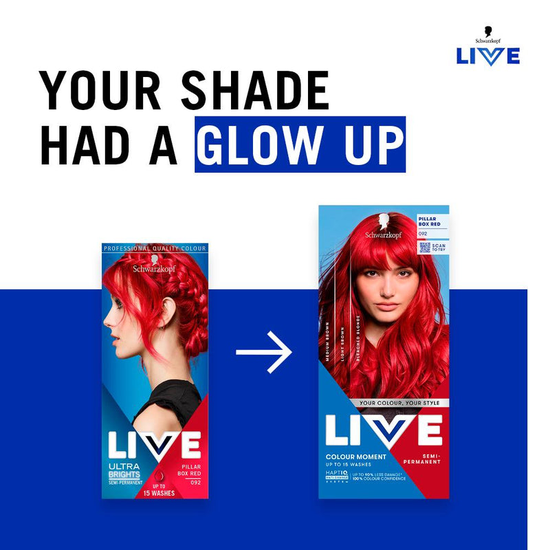 Schwarzkopf Pillar Box Red semi permanent hair dye, UK version