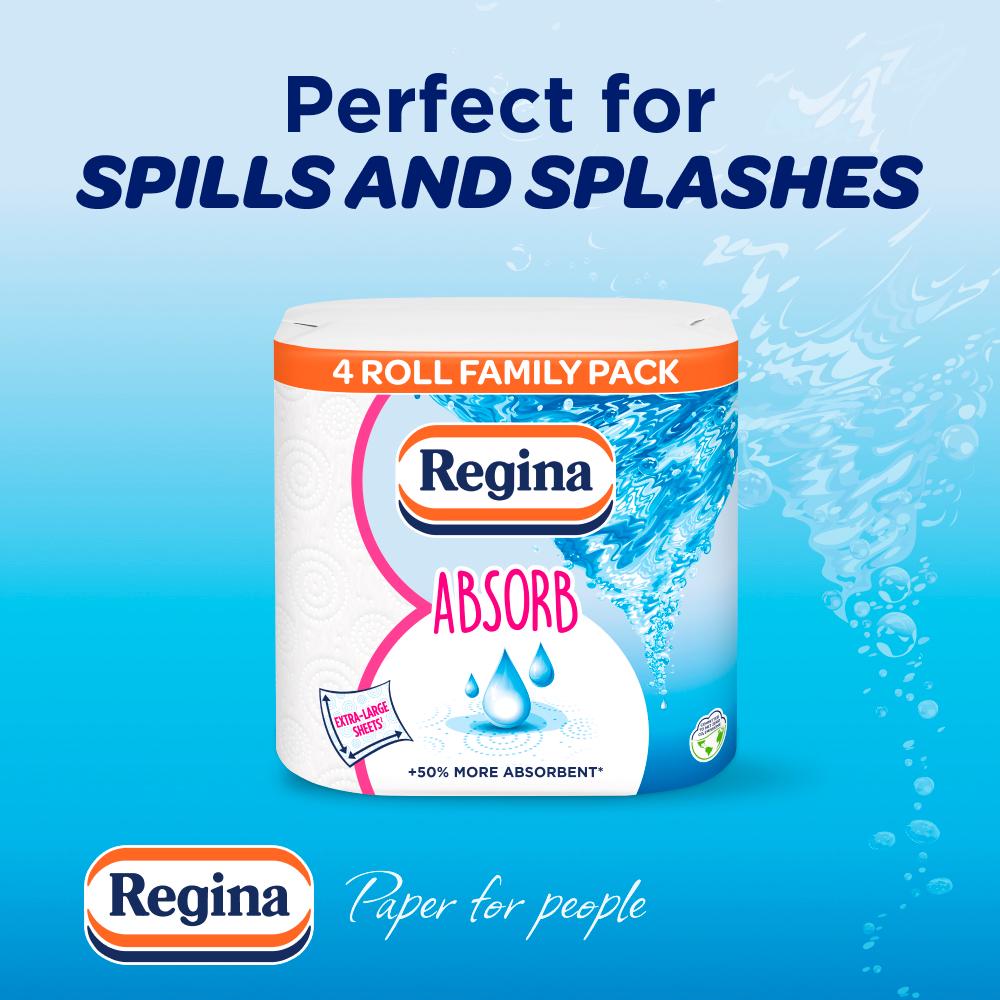 Regina Absorb kitchen towel rolls 4-pack, UK version
