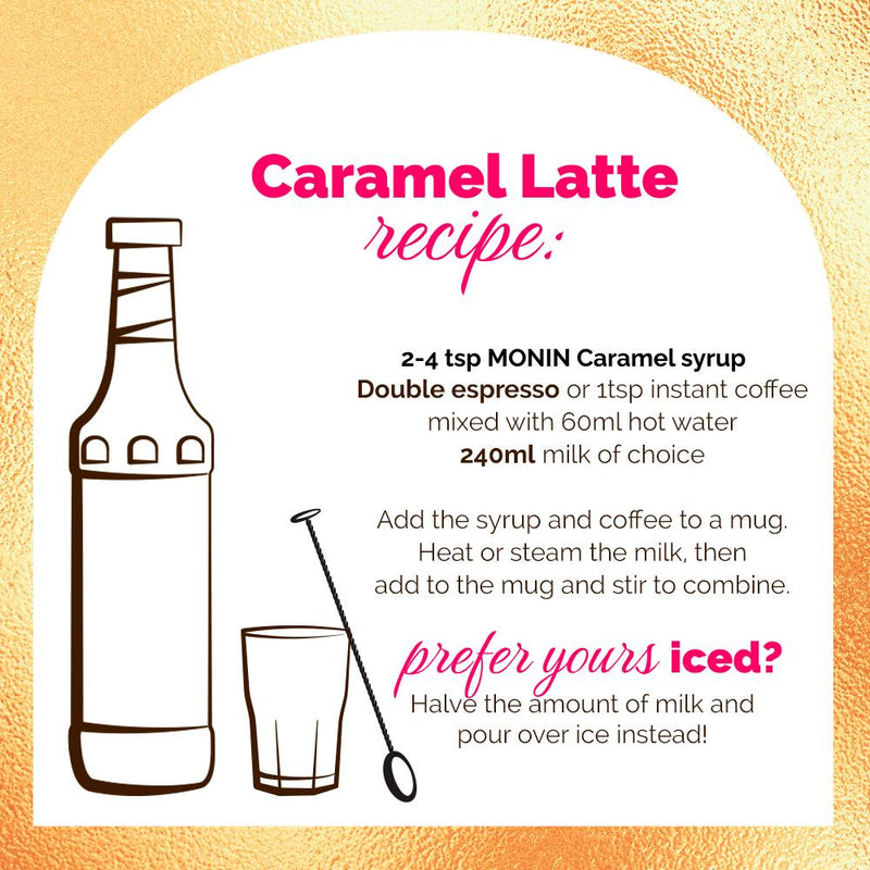 Monin Caramel Syrup 250ml, imported from the UK