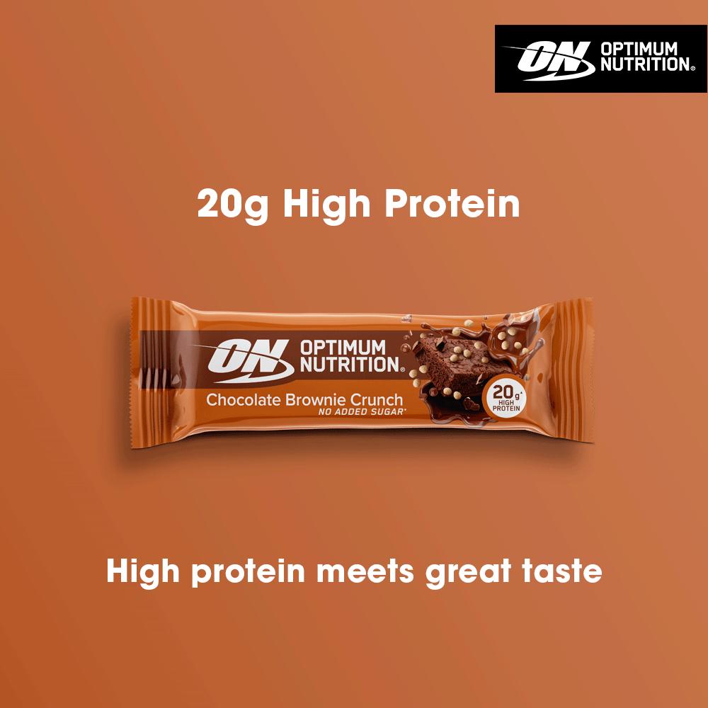 Optimum Nutrition protein bar Chocolate Brownie Crunch 65g, imported from the UK
