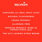 Monin Grenadine Syrup Red Berry 250ml, imported from the UK