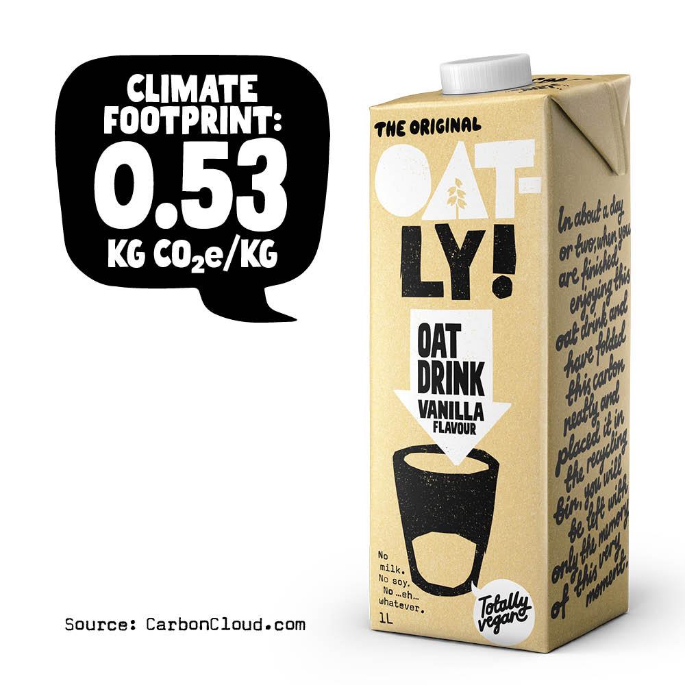 Oatly oat drink vanilla flavour 1L, imported from the UK