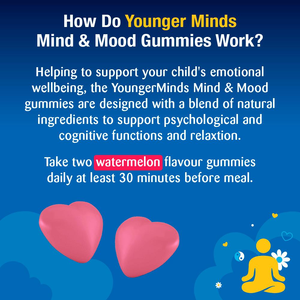 Haliborange Mind & Mood watermelon gummies 30 count (British brand)