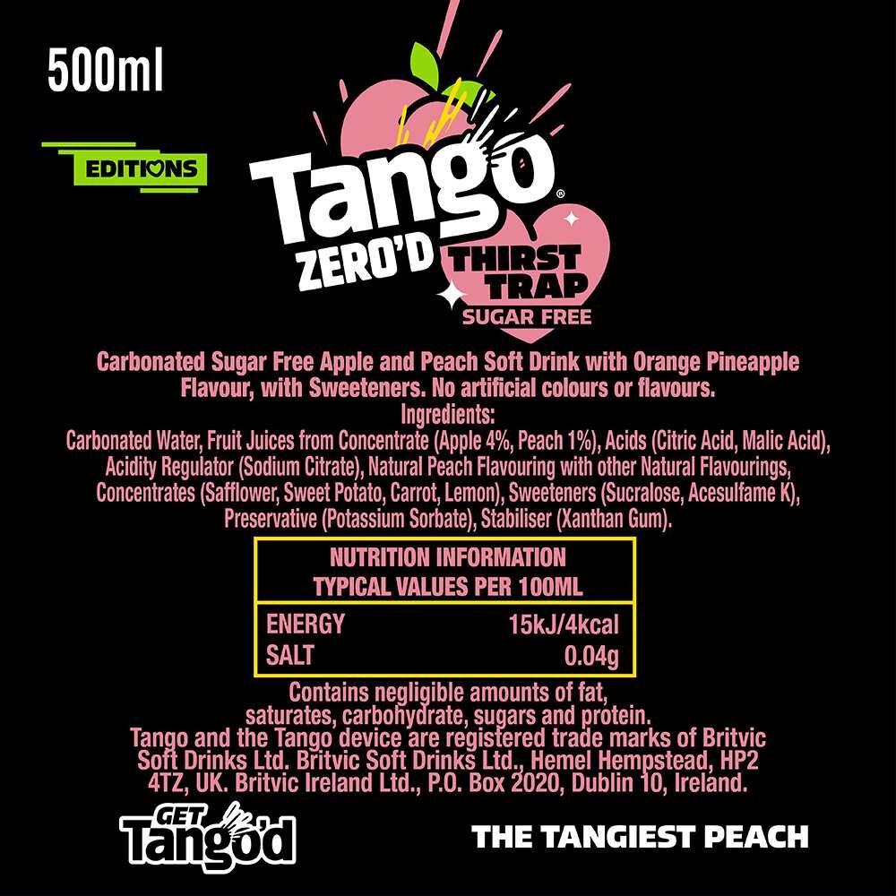 Tango Zero'd Thirst Trap peach pineapple orange 500ml - British product