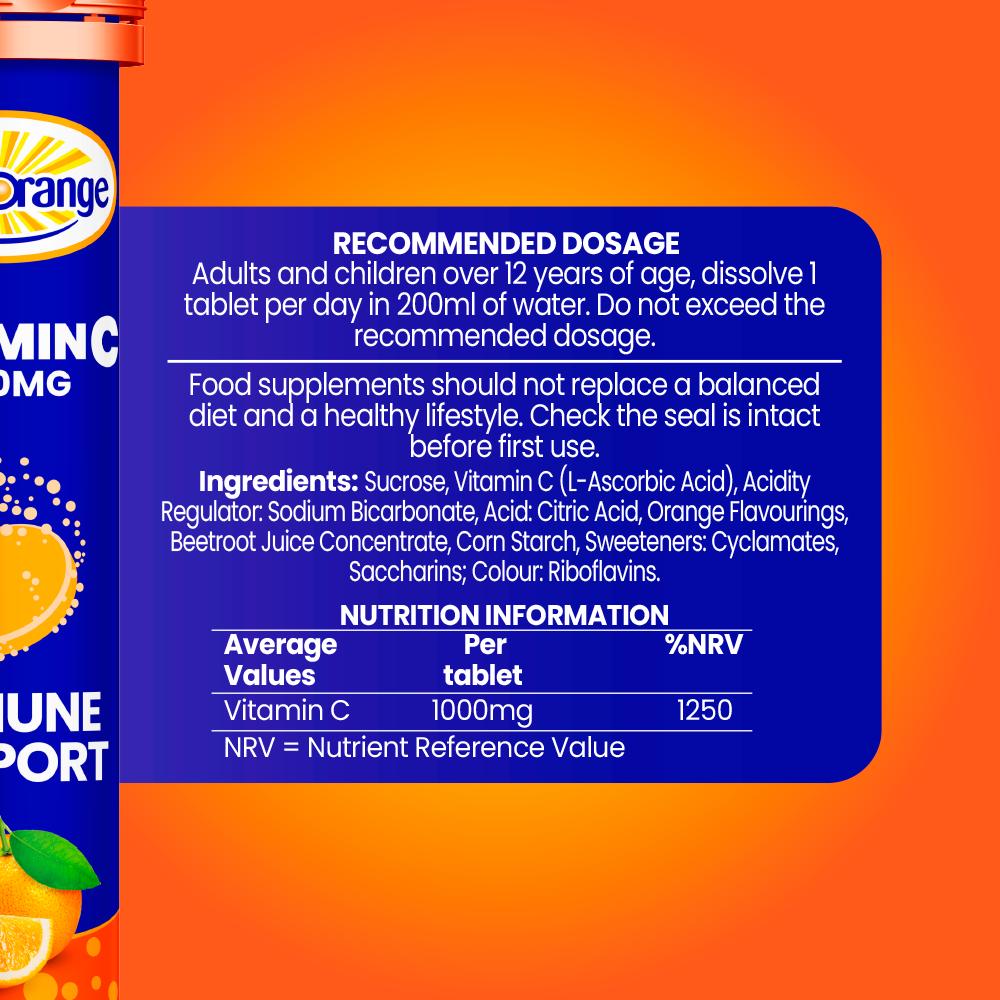 Haliborange Vitamin C effervescent tablets 1000mg 20 pack (British brand)