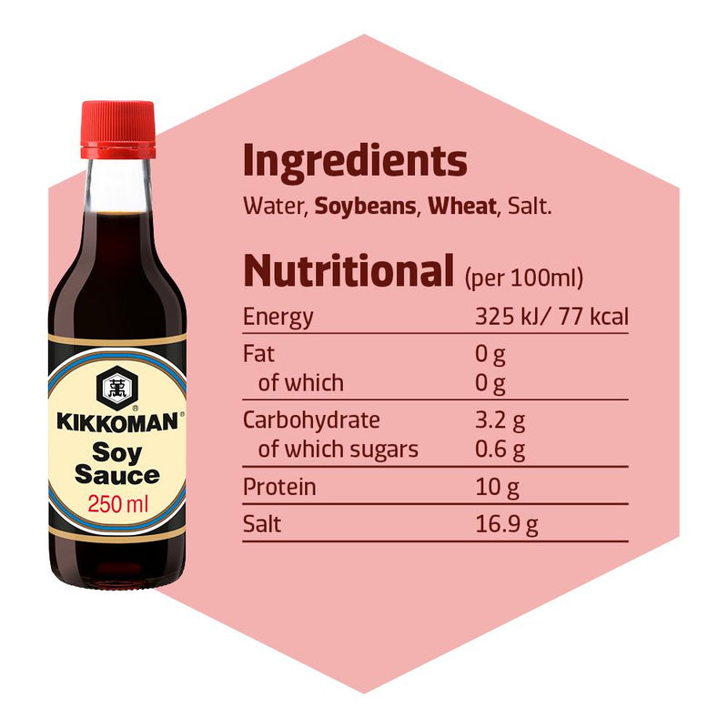 Kikkoman Soy Sauce Naturally Brewed 250ml, UK version