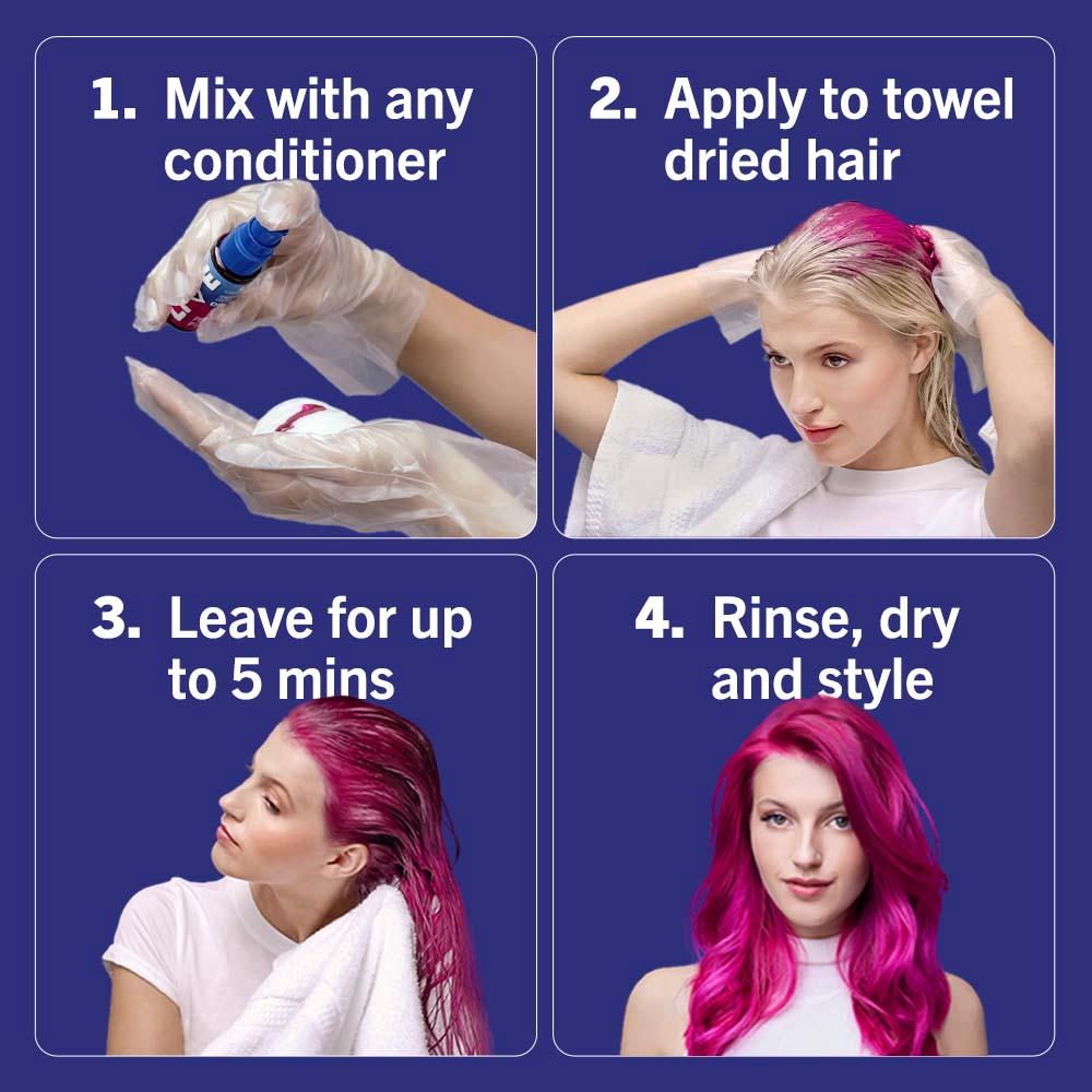 Schwarzkopf Petal Pink temporary hair dye drops 30ml (British brand)
