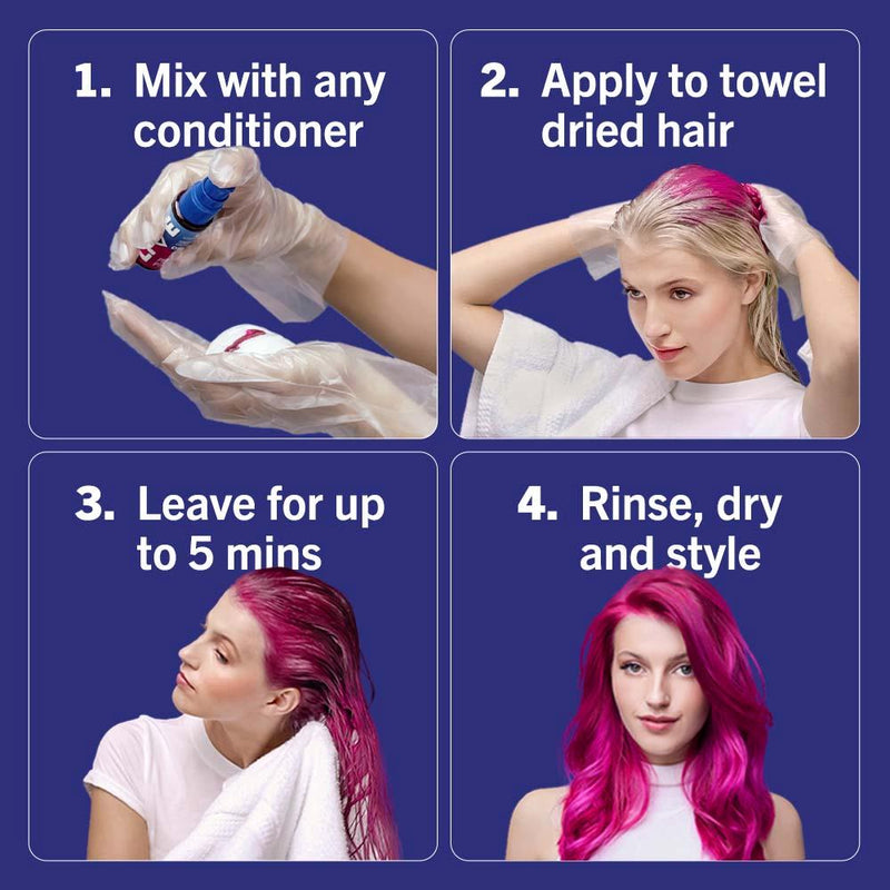 Schwarzkopf Petal Pink temporary hair dye drops 30ml (British brand)