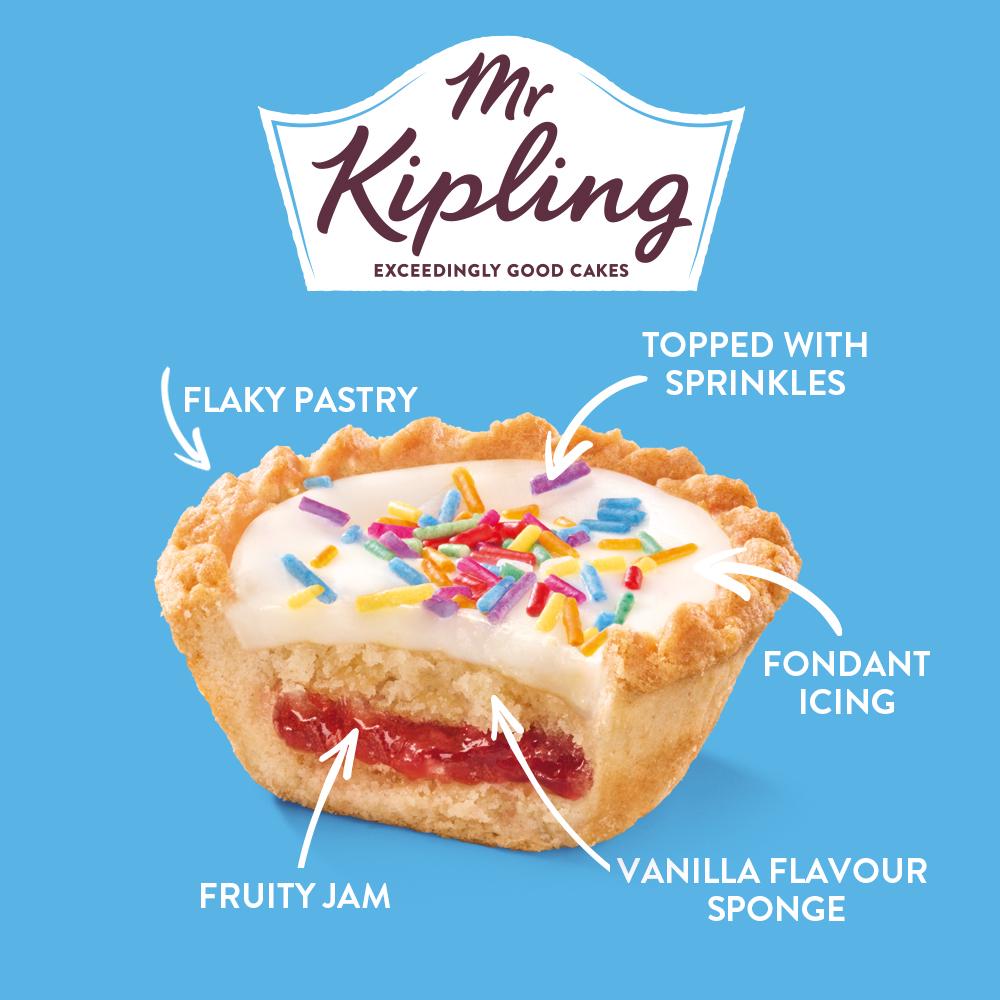Mr Kipling Birthday Cake Tarts x4, imported from the UK