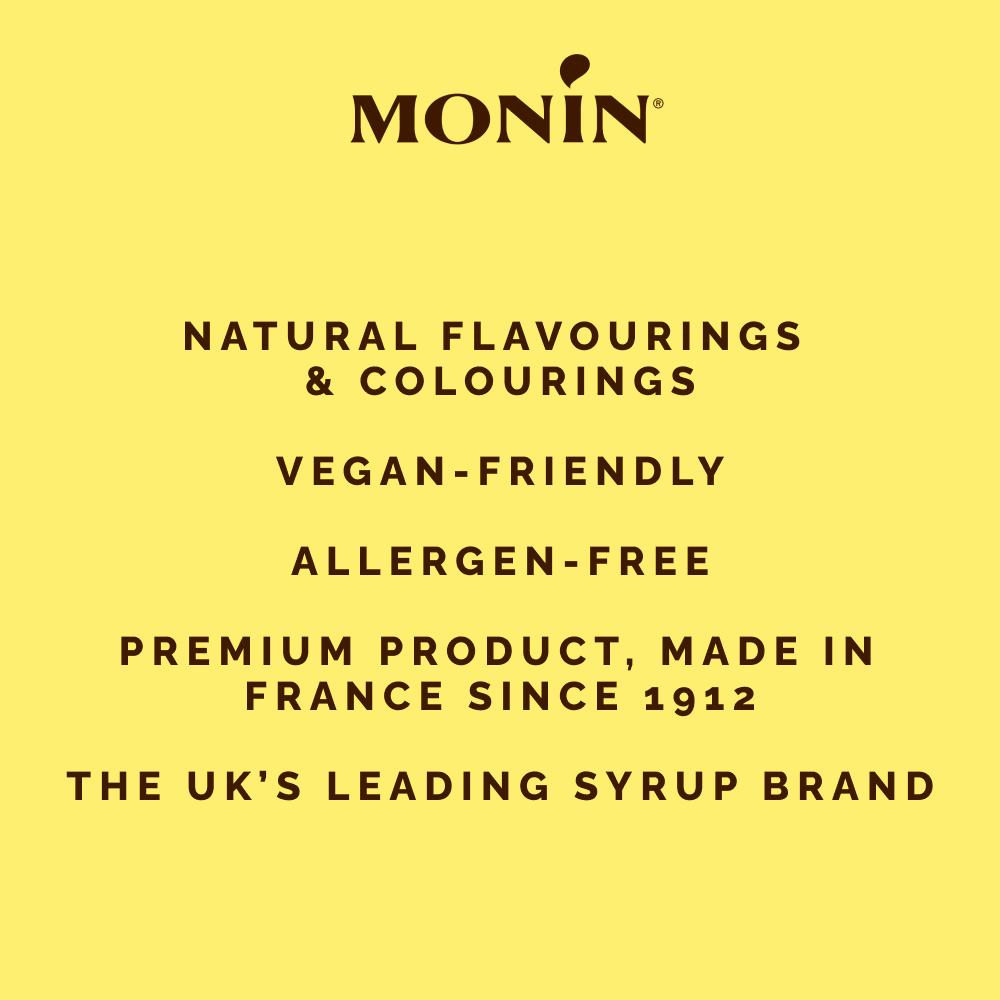 Monin Pure Cane Sugar syrup 250ml - British product