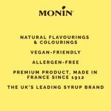 Monin Pure Cane Sugar syrup 250ml - British product