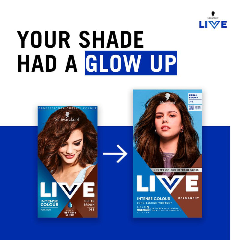 Schwarzkopf Urban Brown permanent hair dye kit (British brand)