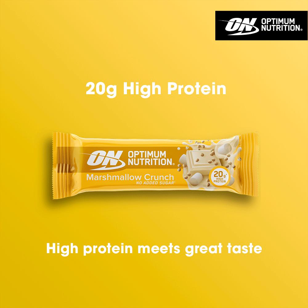 Optimum Nutrition Marshmallow Crunch protein bar 65g, imported from the UK
