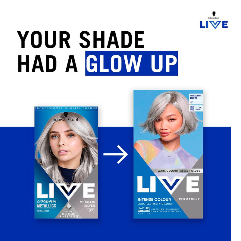 Schwarzkopf U71 Metallic Silver hair dye, imported from the UK