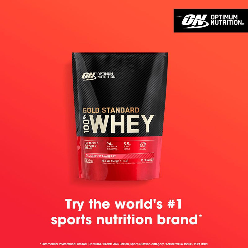 Optimum Nutrition whey protein powder strawberry flavour 450g - British product