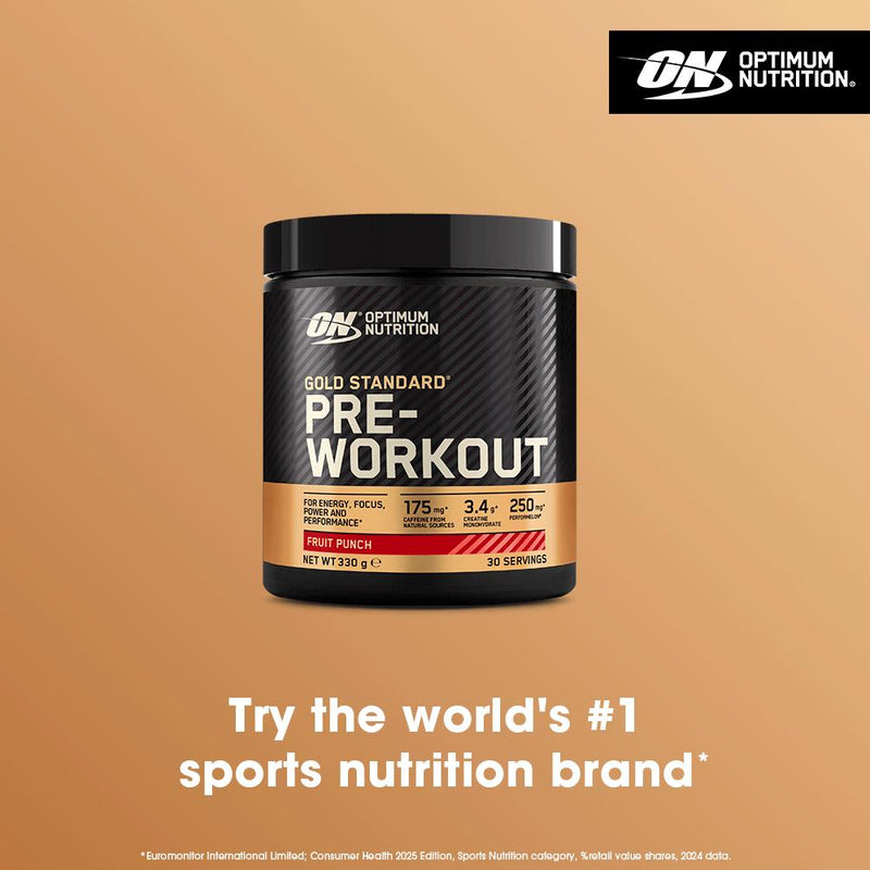 Optimum Nutrition Gold Standard Pre Workout Fruit Punch 330g, imported from the UK