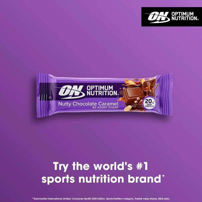 Optimum Nutrition protein bar Nutty Chocolate Caramel 70g, imported from the UK