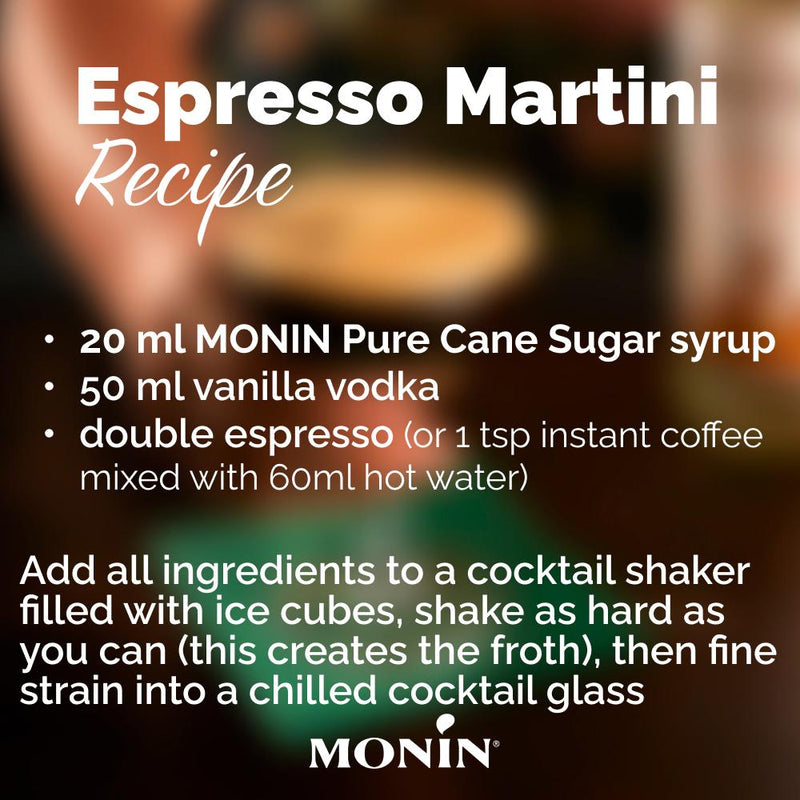 Monin Pure Cane Sugar syrup 250ml - British product