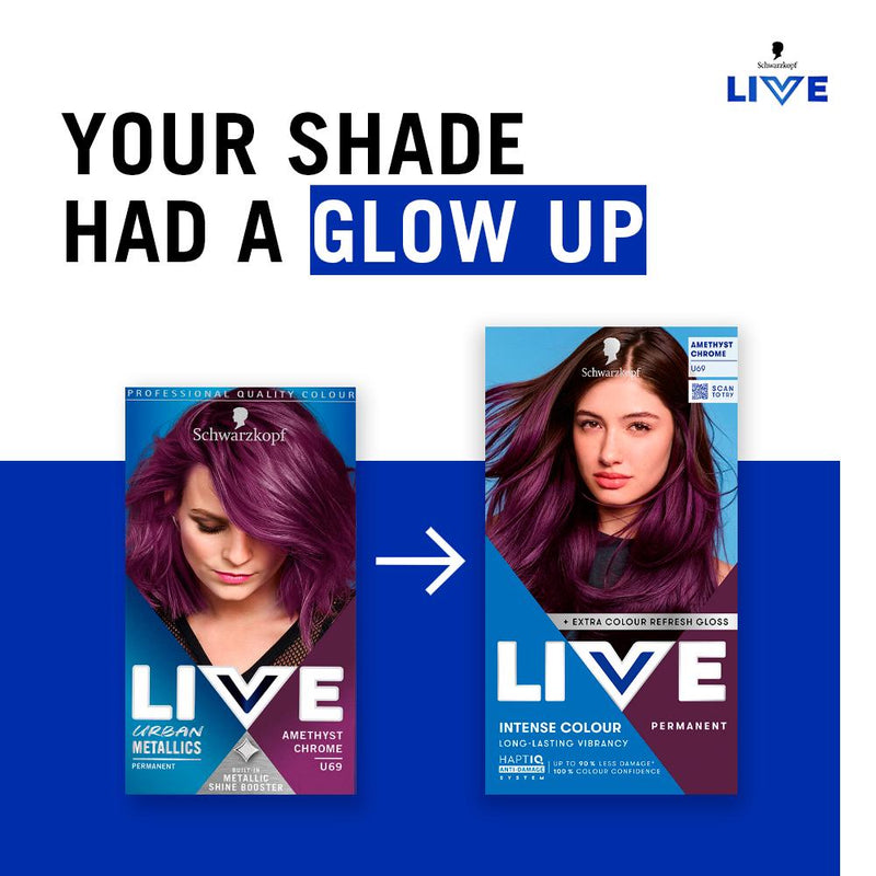 Schwarzkopf Amethyst Chrome permanent hair dye (British brand)