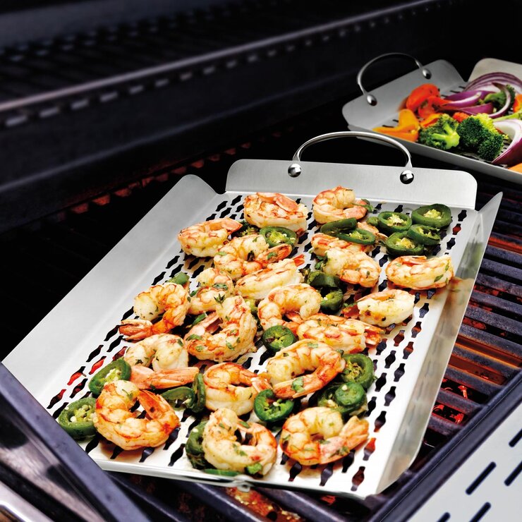 Linkfair Stainless Steel BBQ Baskets 2 piece