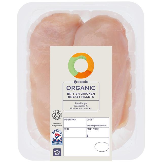 Ocado Organic Free Range Chicken Breast Fillets   Typically: 375g