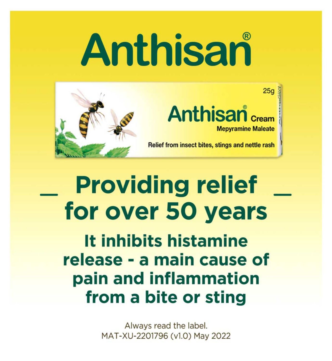 Anthisan Insektenstich- und -bisscreme 20 g - Britisches Produkt