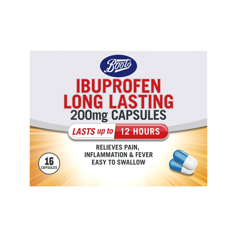 Boots Ibuprofen Long Lasting 200mg Capsules - 16 Capsules