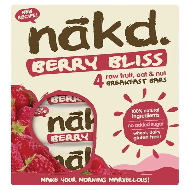 nakd. Berry Bliss Fruit Nut & Oat Bars Multipack   4 x 30g