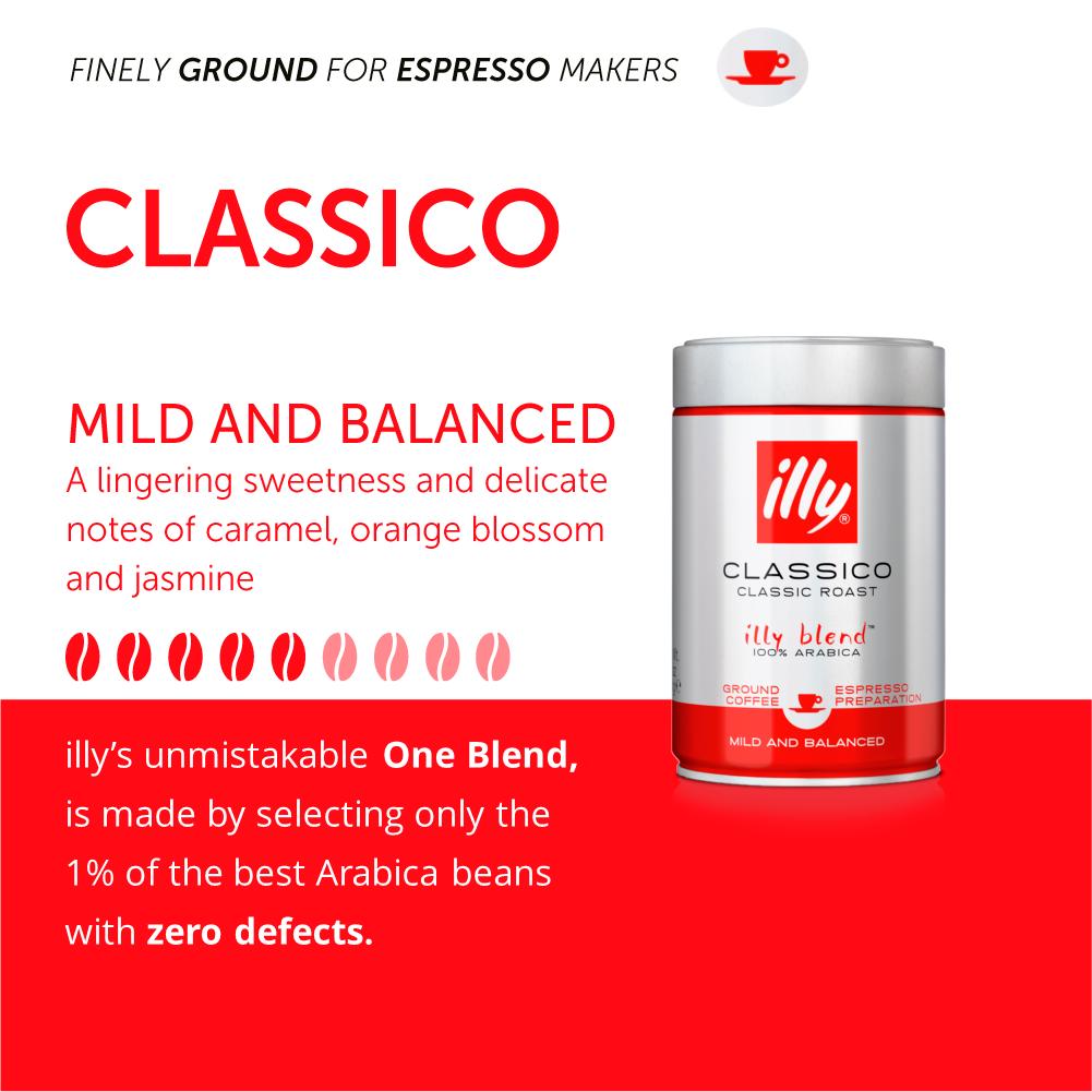 illy espresso medium roast ground coffee 250g, UK version