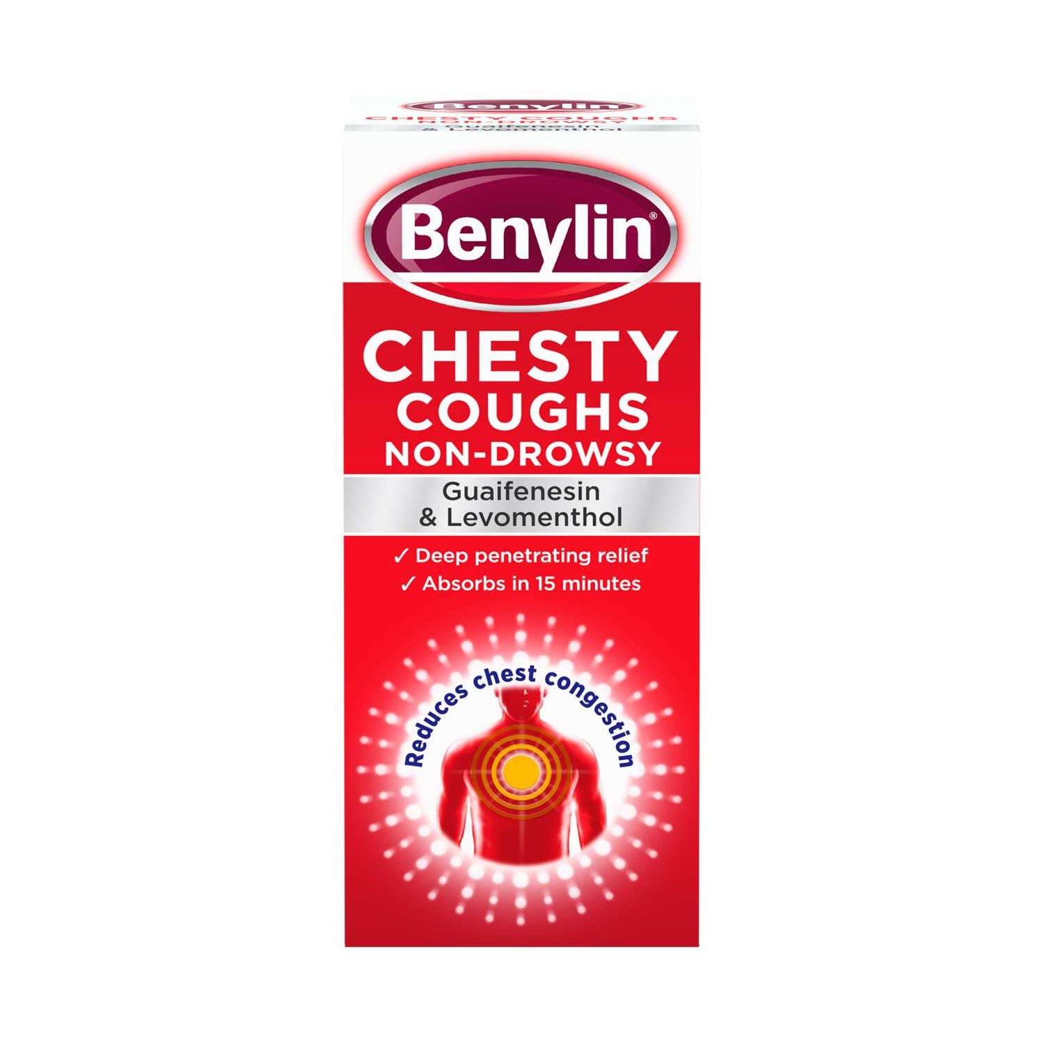 Benylin chesty coughs non-drowsy syrup 300ml, imported from the UK
