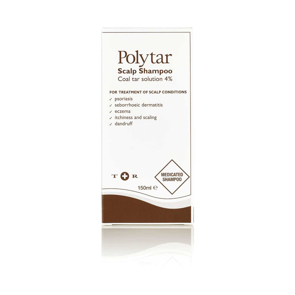 Polytar medicated scalp shampoo 150ml for dandruff, UK version