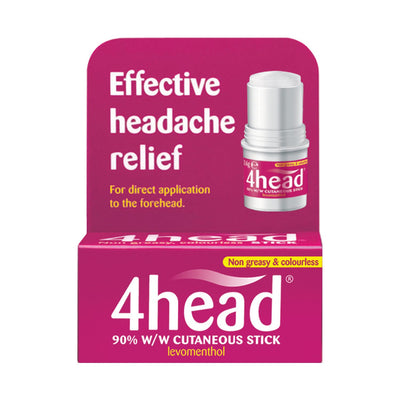 Boots 4Head 90% w/w Headache Relief Cutaneous Stick 3.6g- Buy online at McGrocer