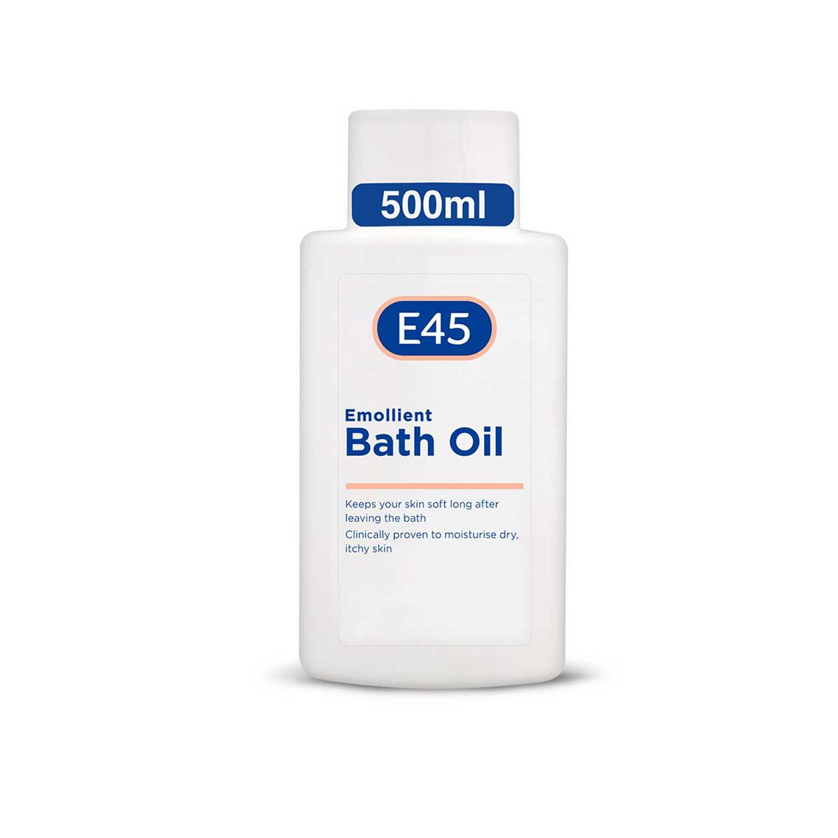 E45 Emollient Bath Oil to Moisturise Dry Skin and Gently Cleanse - 500ml GOODS Boots   