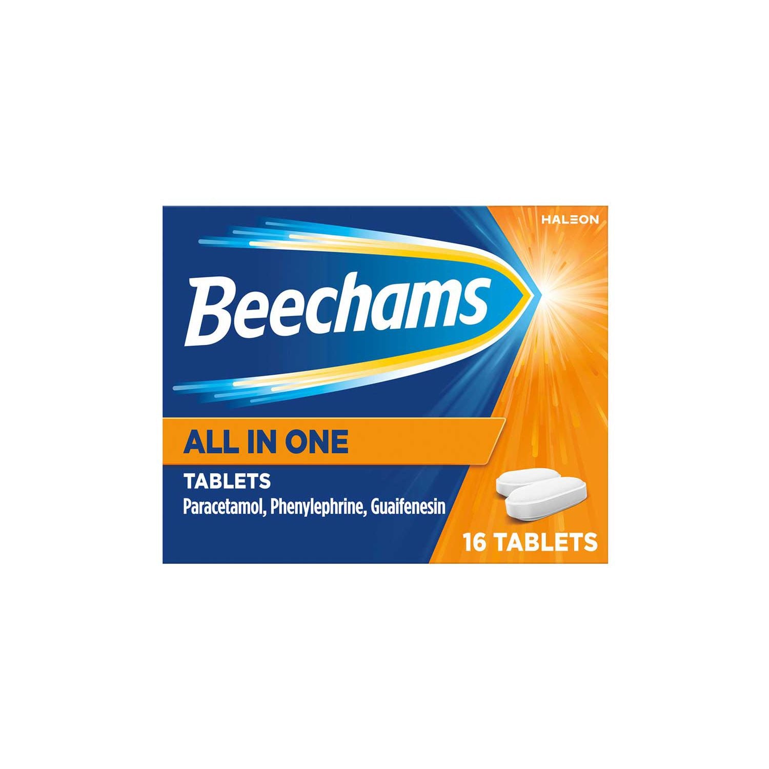 Beechams All in One Cold Flu Tablets 16s (British brand)