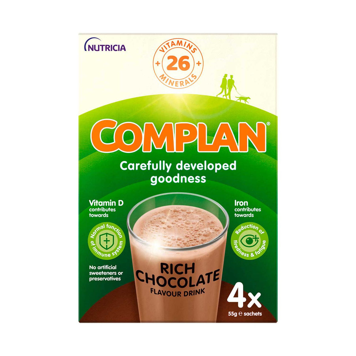 Complan Schokoladen-Nährgetränkepulver 4x55g - Britisches Produkt
