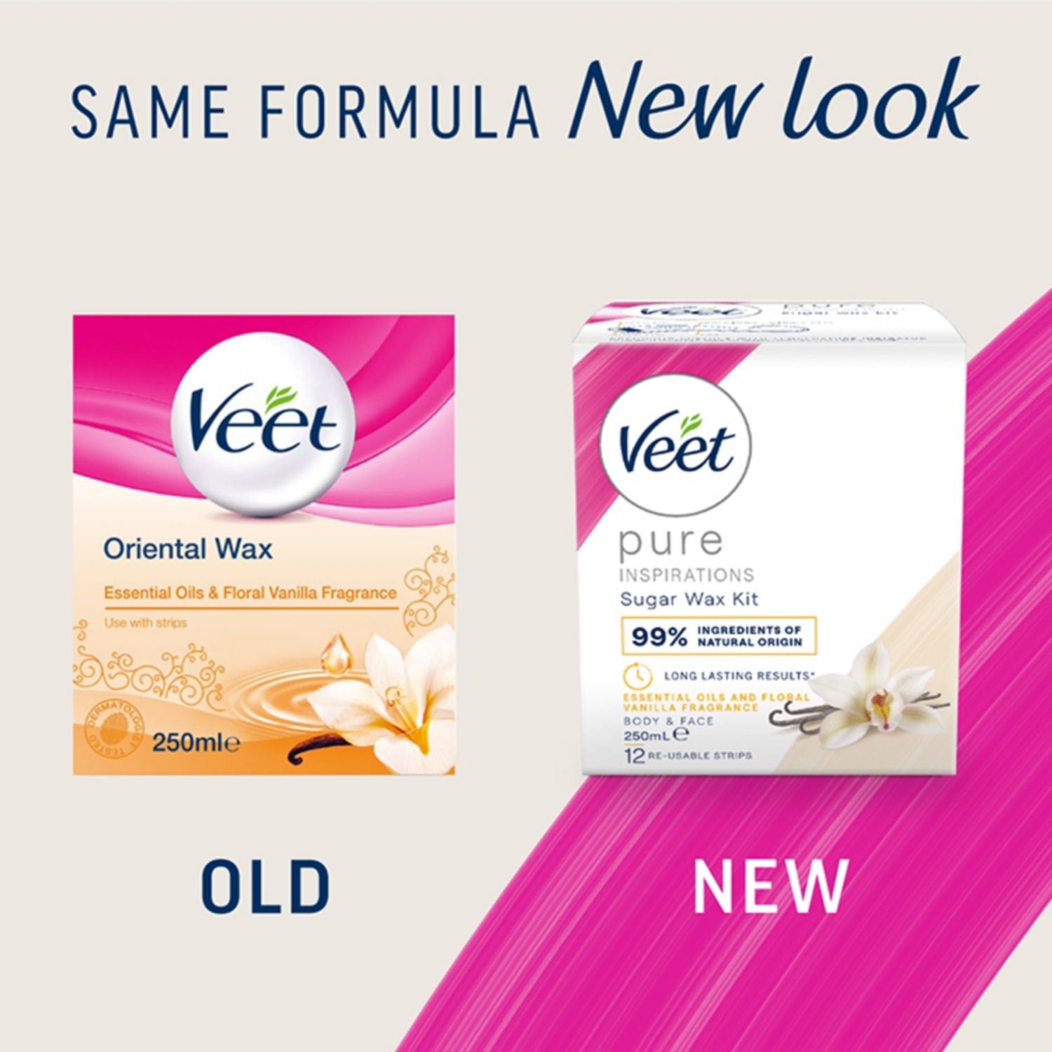 Veet hot wax floral vanilla 250ml - British product