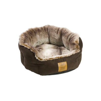 Costco UK House of Paws Faux Suede and Arctic Fox Faux Fur Pet Bed with Anti-slip Base- Buy online at McGrocer