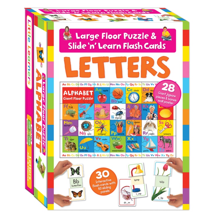 Slide n Learn flash cards and floor puzzle set - British product