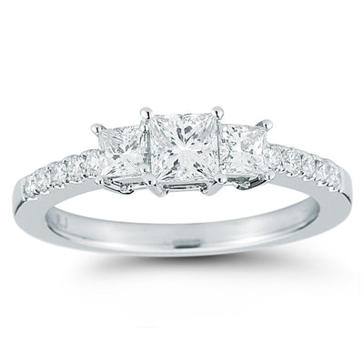 Costco UK 1.00ctw Princess Cut Diamond Ring in 18ct White Gold- Buy online at McGrocer