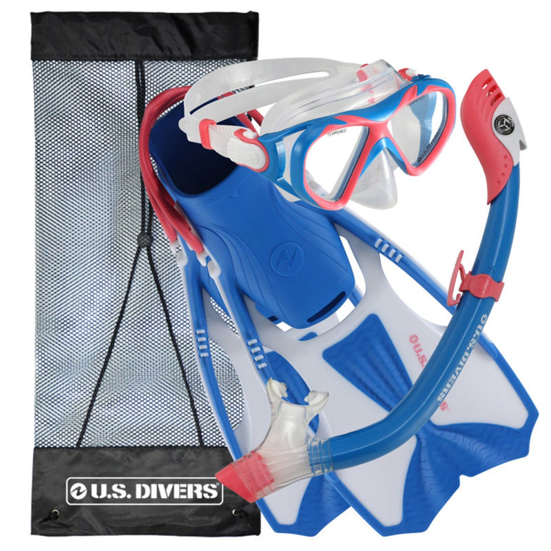 US Divers Youth Snorkel Set, 2 Colours and 3 Sizes, Snorkelling Set