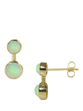 E.W Adams 18ct gold opal earrings D11mm, UK version