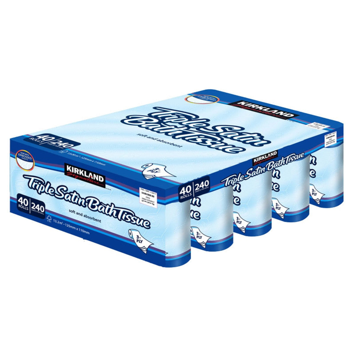 Kirkland Signature Triple Satin 3-ply toilet tissue 40 rolls - British product