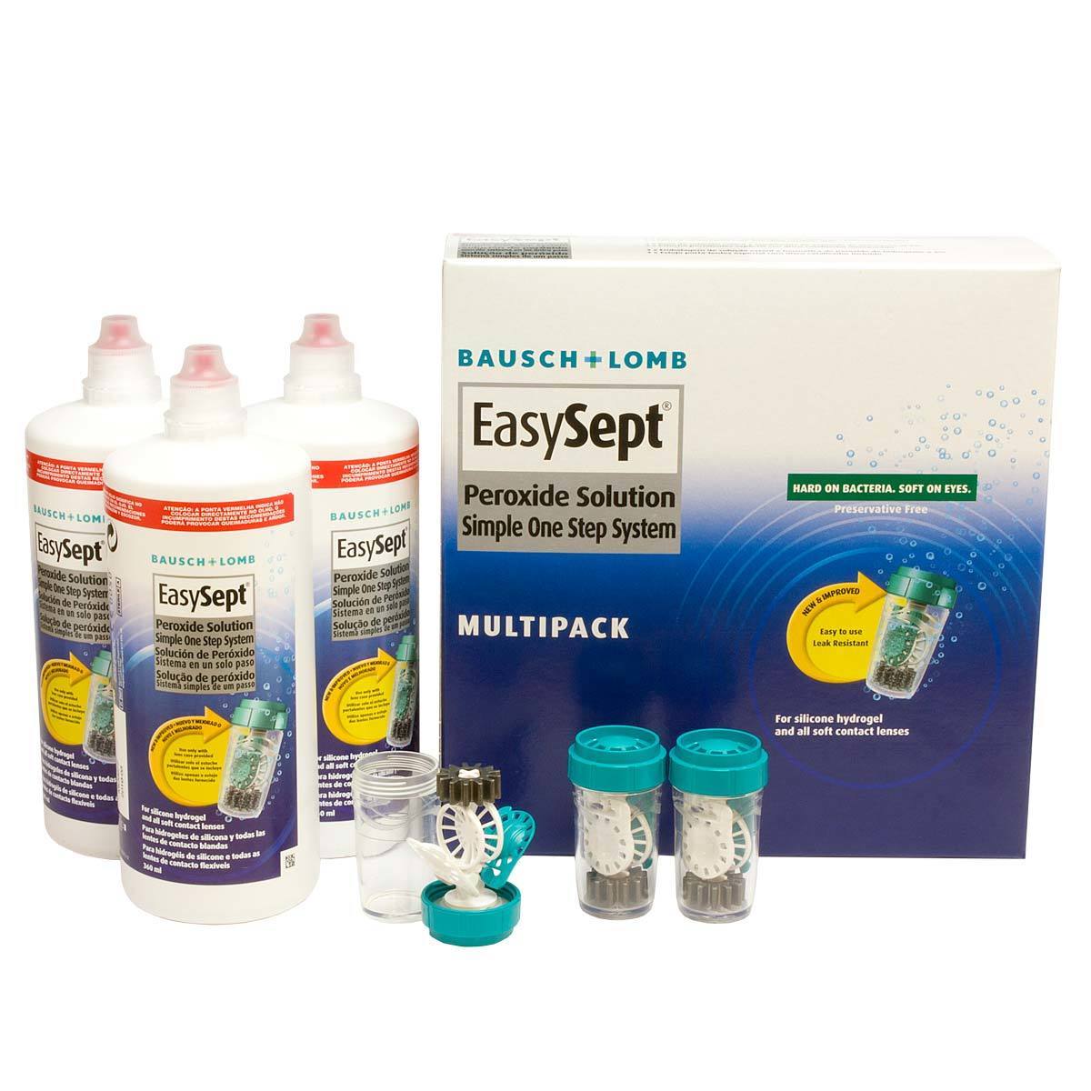 Bausch & Lomb EasySept Peroxide Solution 3 x 360ml - British product