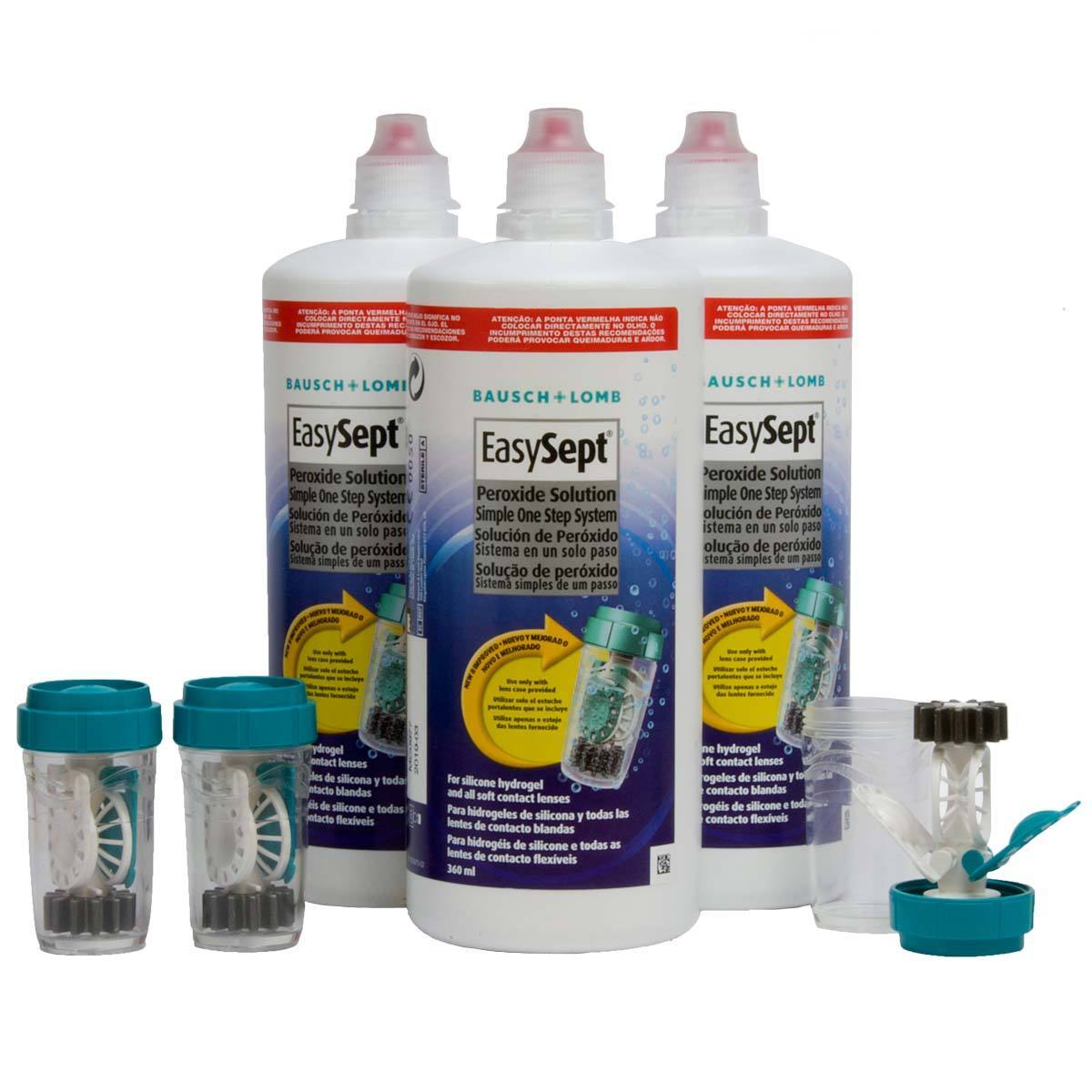 Bausch & Lomb EasySept Peroxide Solution 3 x 360ml - British product