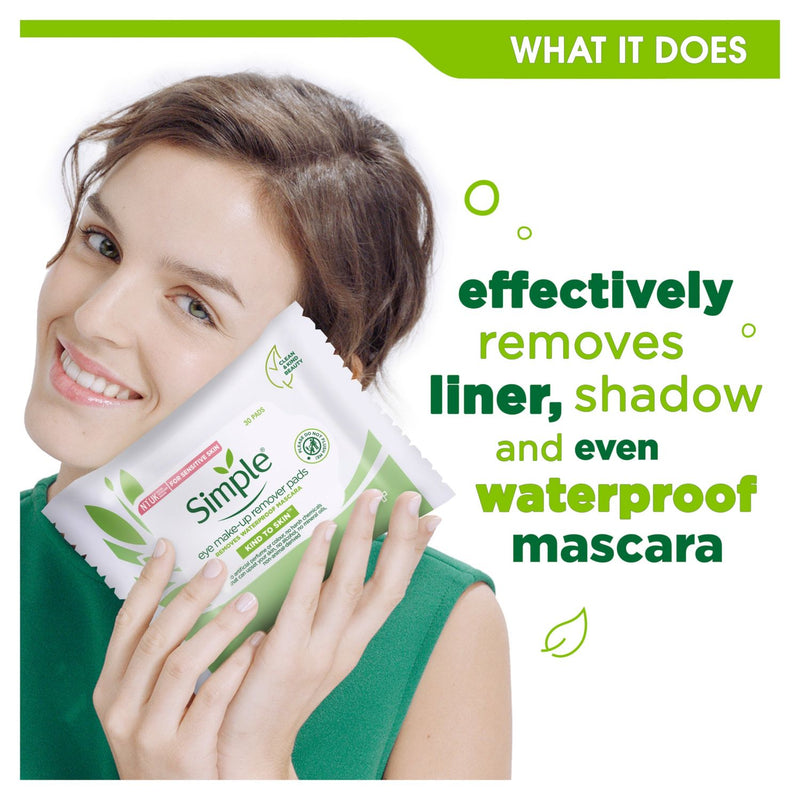 Simple eye makeup remover pads 30 pc (British brand)
