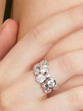 Jools by Jenny Brown cubic zirconia scatter bubble ring silver (British brand)