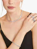 Jools by Jenny Brown cubic zirconia scatter bubble ring silver (British brand)